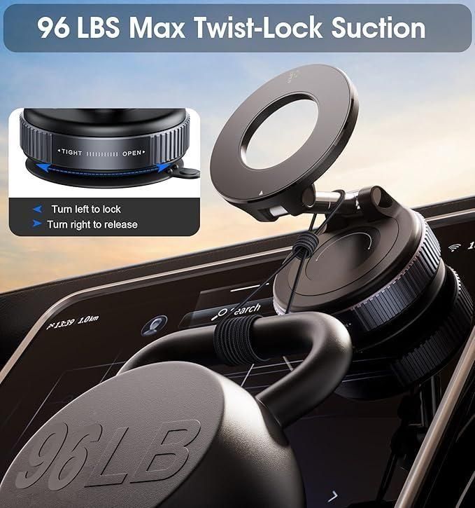 Vacuum Suction Magnetic Bracket for Mobile & Tablet – Strong Grip Phone Holder