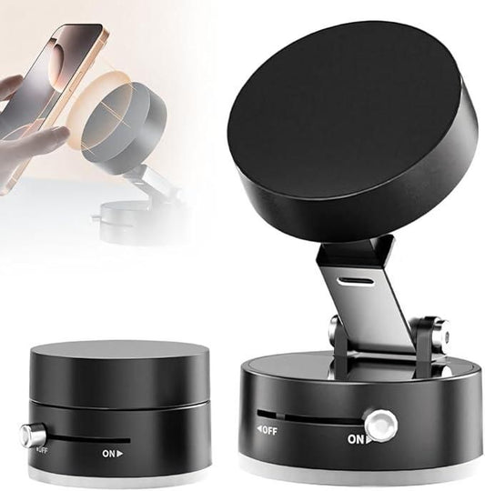Vacuum Magnetic Suction Phone Holder – Strong Grip Mobile Stand for Car & Home