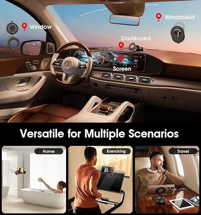 Vacuum Suction Magnetic Bracket for Mobile & Tablet – Strong Grip Phone Holder
