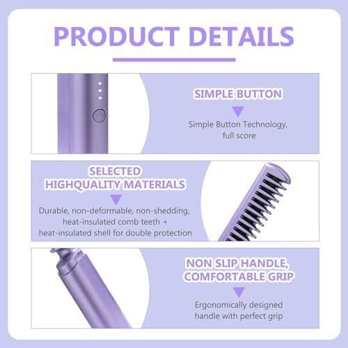 "Professional Hair Straightener Brush for Women – Fast Heating & Anti-Frizz Styling"